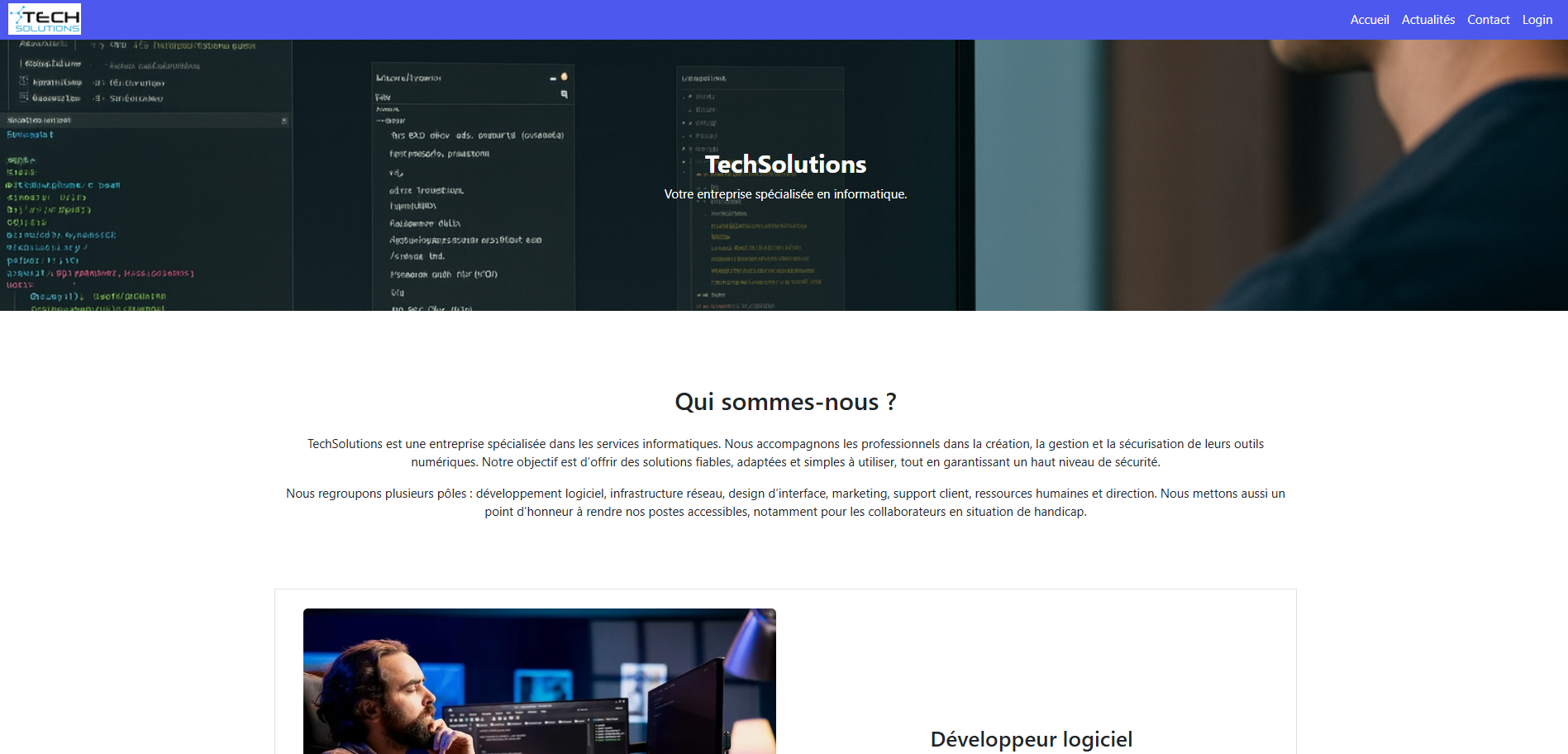 Aperçu du projet TechSolutions